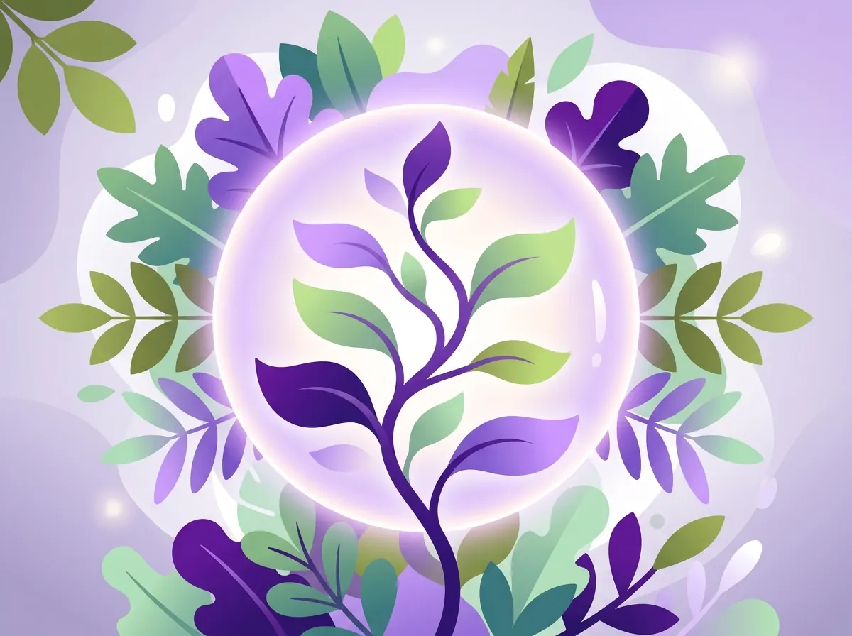 Abstracte illustratie van botanische groei en natuurlijk evenwicht